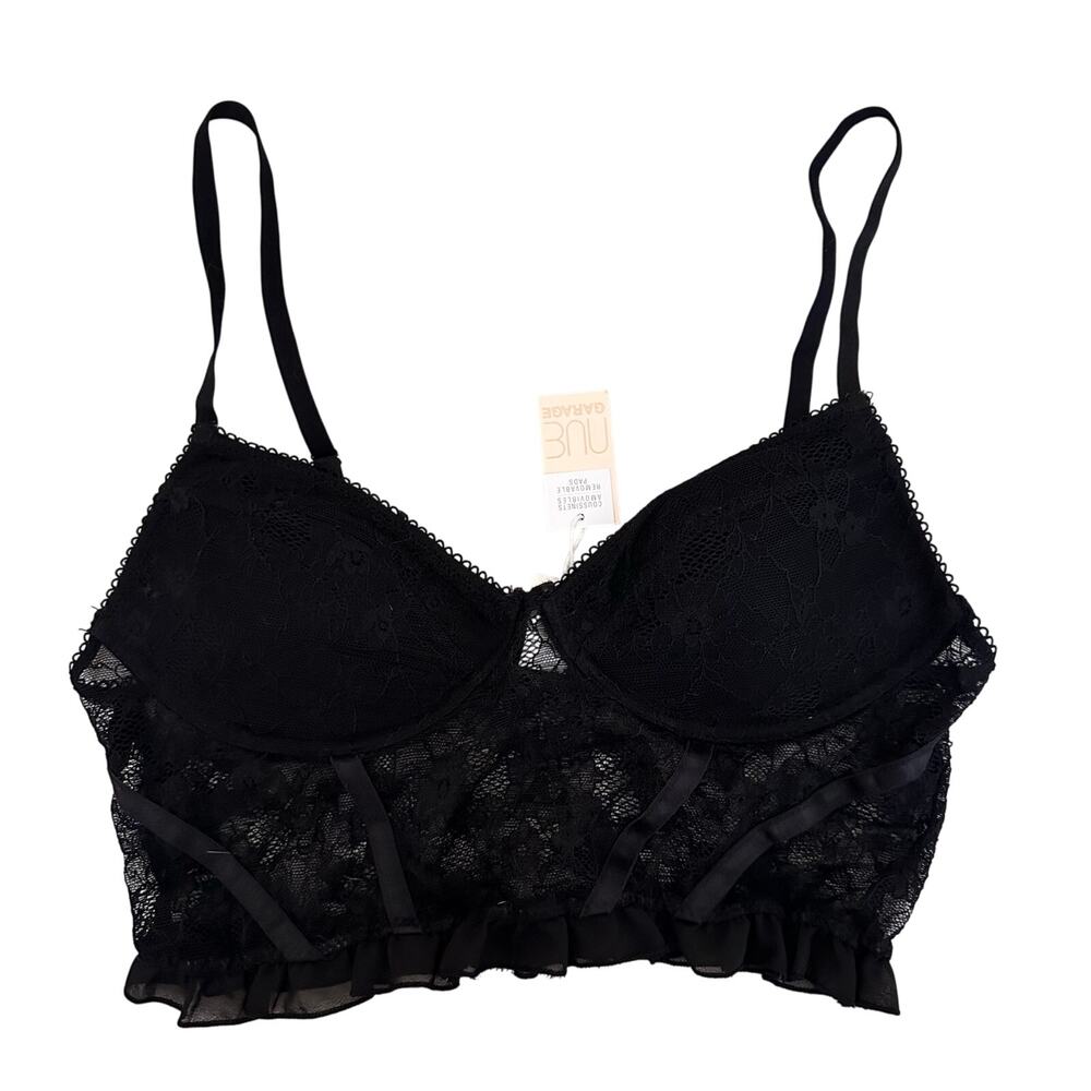GARAGE BUSTIER FLIRTY LACE CORSET BLACK Size Medium